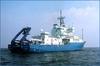 The research vessel Atlantis, operated by WHOI
