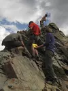 Students working in the field