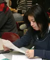 student working on a lecture tutorial