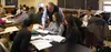 Instructor and students in a POGIL classroom.